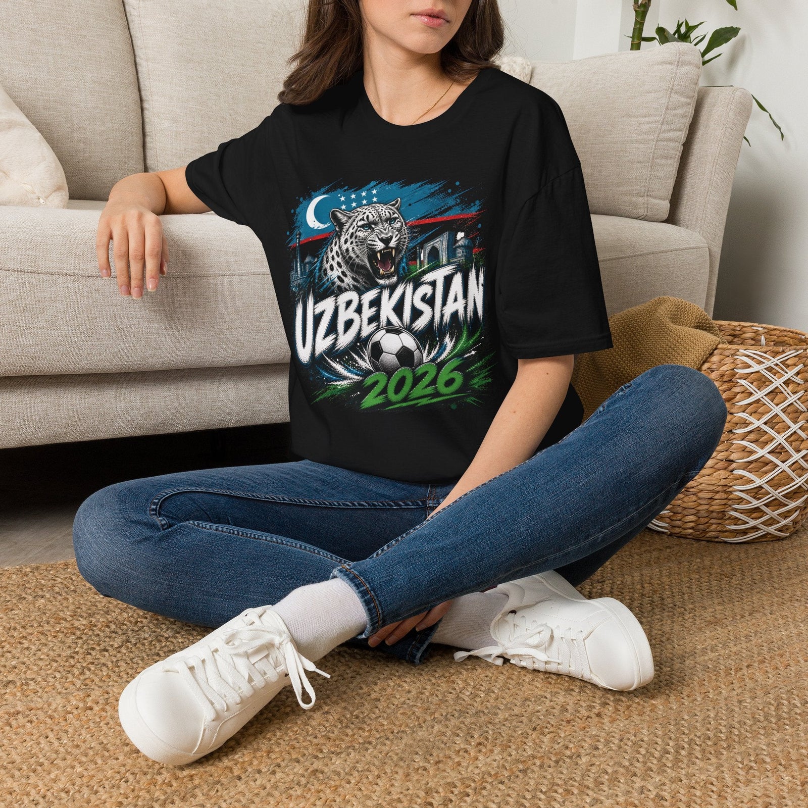 Uzbekistan 2026 World Cup Graphic T-Shirt - soccer fan t-shirt | GoalRush Studio