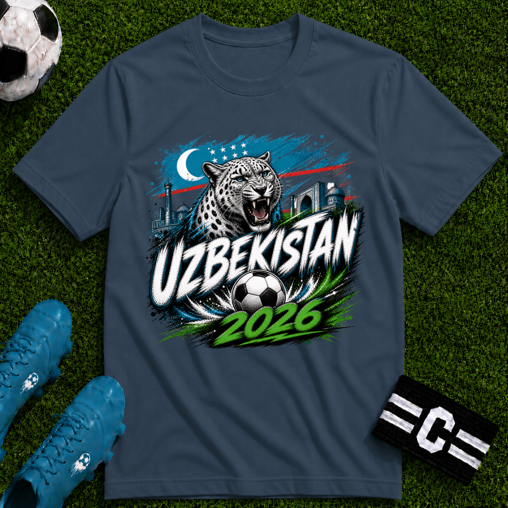 Uzbekistan 2026 World Cup Graphic T-Shirt - soccer fan t-shirt | GoalRush Studio