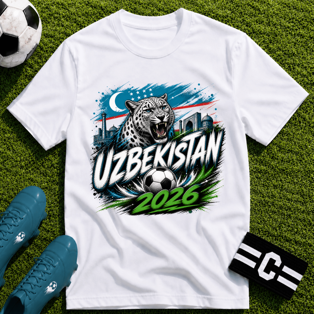 Uzbekistan 2026 World Cup Graphic T-Shirt - soccer fan t-shirt | GoalRush Studio