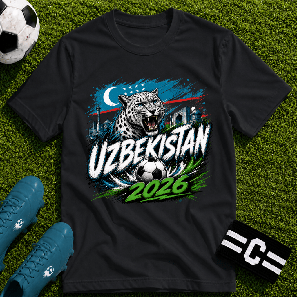 Uzbekistan 2026 World Cup Graphic T-Shirt - soccer fan t-shirt | GoalRush Studio