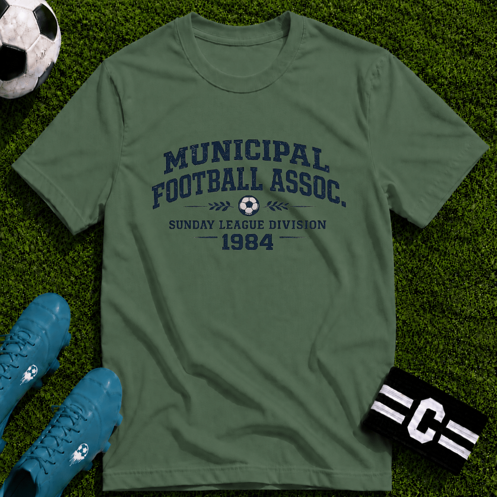 Vintage Football Association T-Shirt "Municipal Football Assoc. 1984" - soccer fan t-shirt | GoalRush Studio