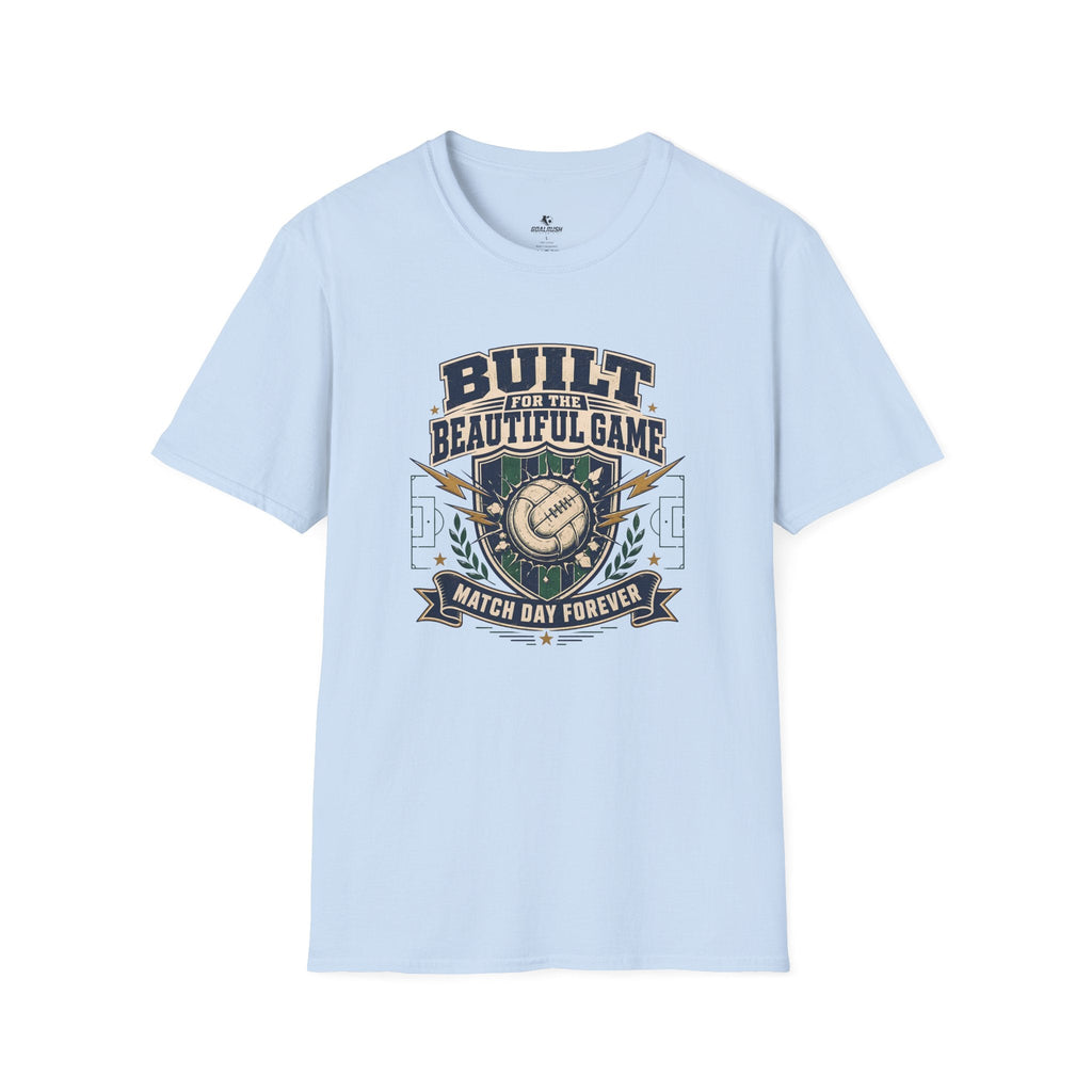 Vintage Football Graphic T-Shirt "Built for the Beautiful Game" - soccer fan t-shirt | GoalRush Studio
