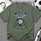 Vintage Football Graphic T-Shirt "Built for the Beautiful Game" - soccer fan t-shirt | GoalRush Studio