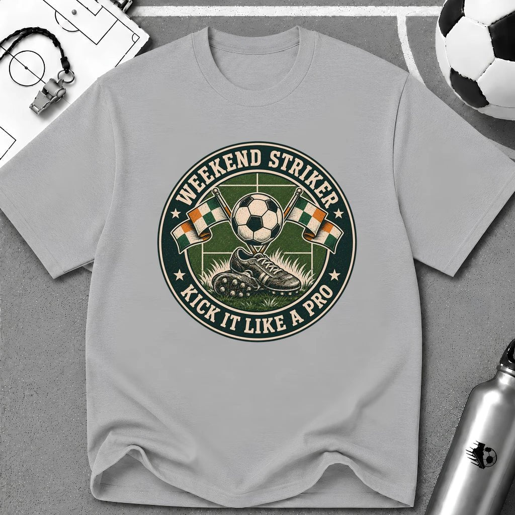 Vintage Weekend Striker T-Shirt (Kick It Like a Pro) - soccer fan t-shirt | GoalRush Studio