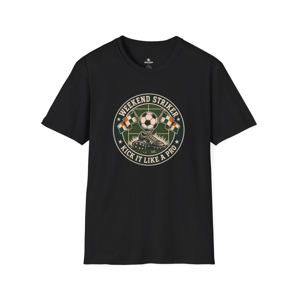 Vintage Weekend Striker T-Shirt (Kick It Like a Pro) - soccer fan t-shirt | GoalRush Studio