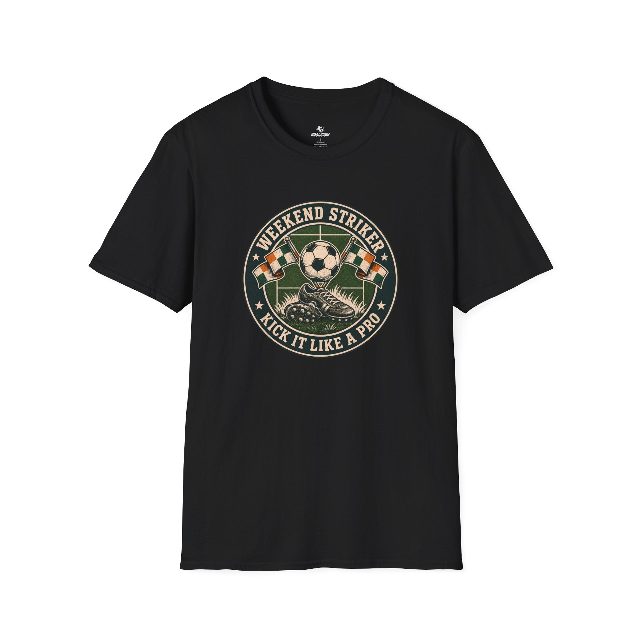 Vintage Weekend Striker T-Shirt (Kick It Like a Pro) - soccer fan t-shirt | GoalRush Studio