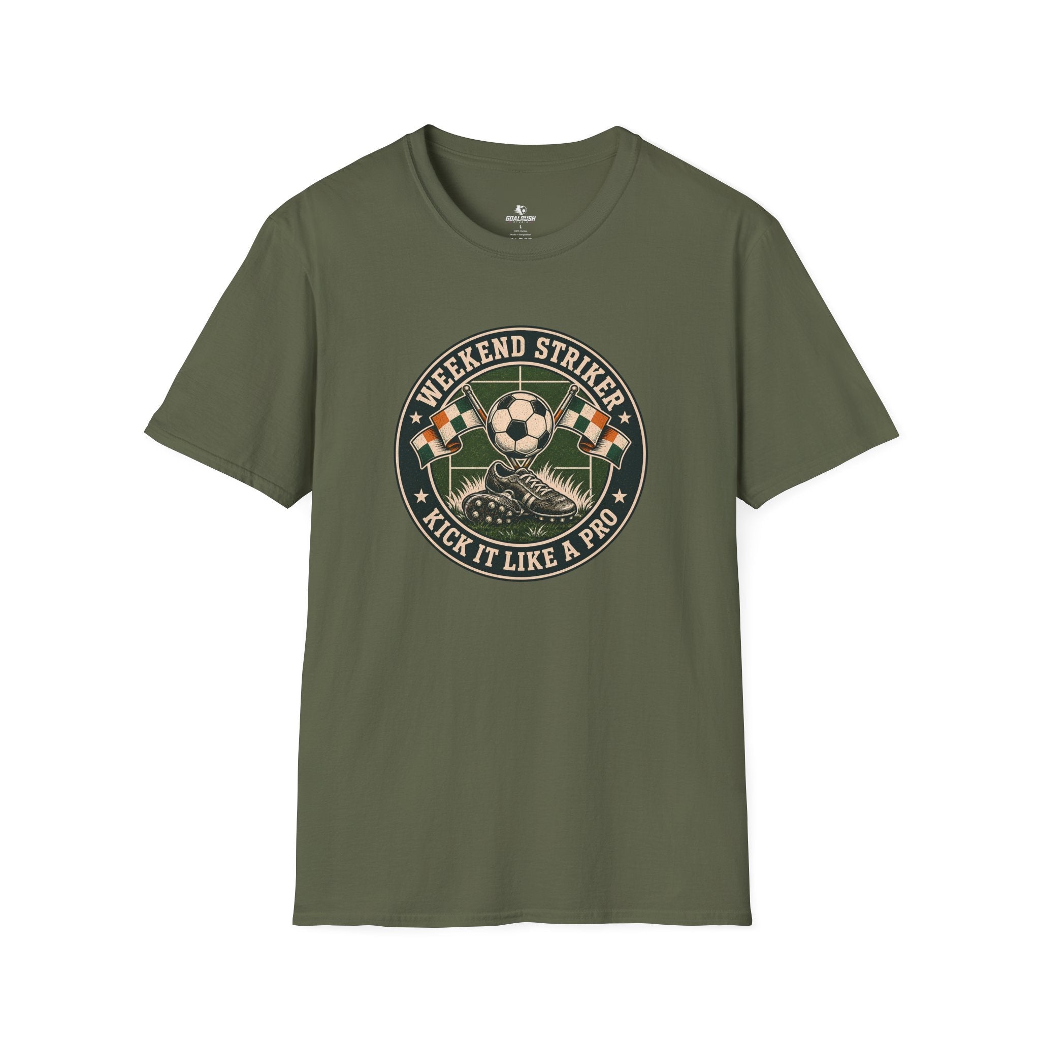 Vintage Weekend Striker T-Shirt (Kick It Like a Pro) - soccer fan t-shirt | GoalRush Studio