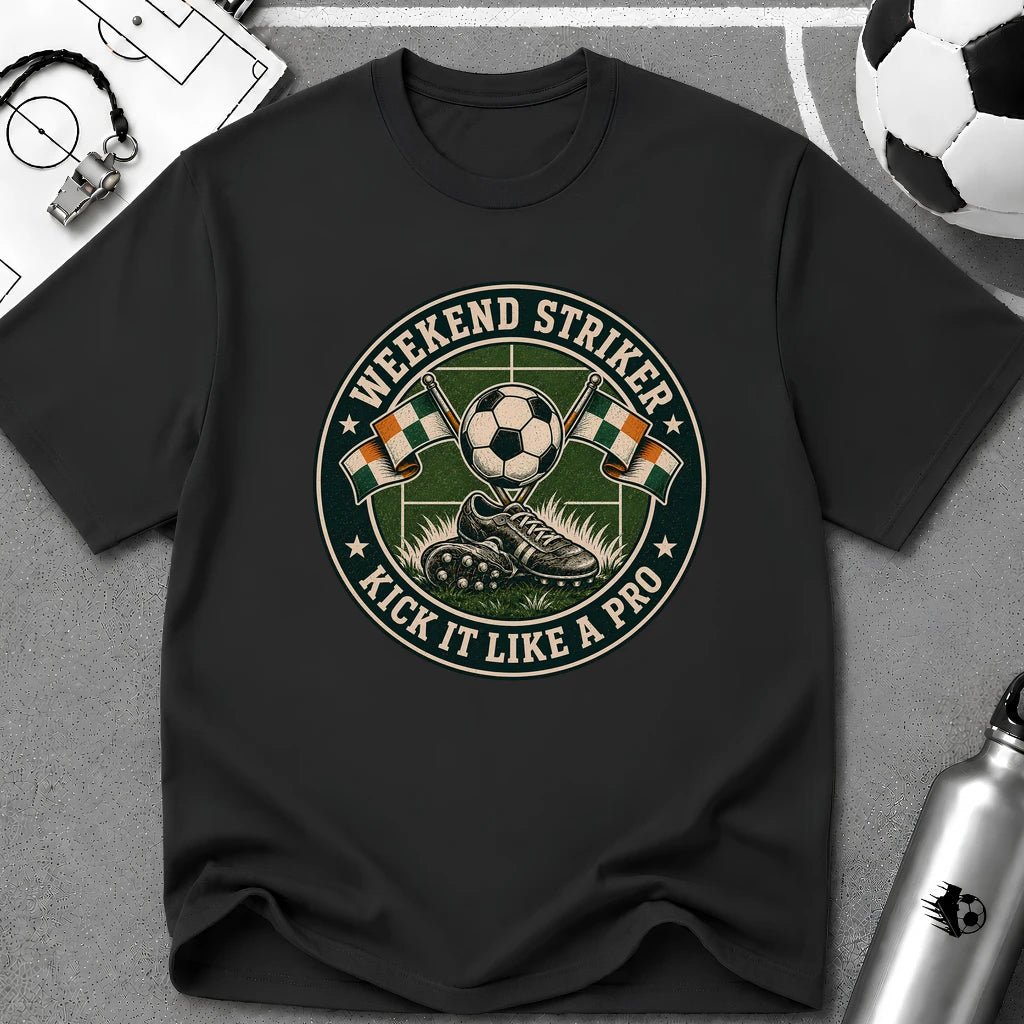 Vintage Weekend Striker T-Shirt (Kick It Like a Pro) - soccer fan t-shirt | GoalRush Studio