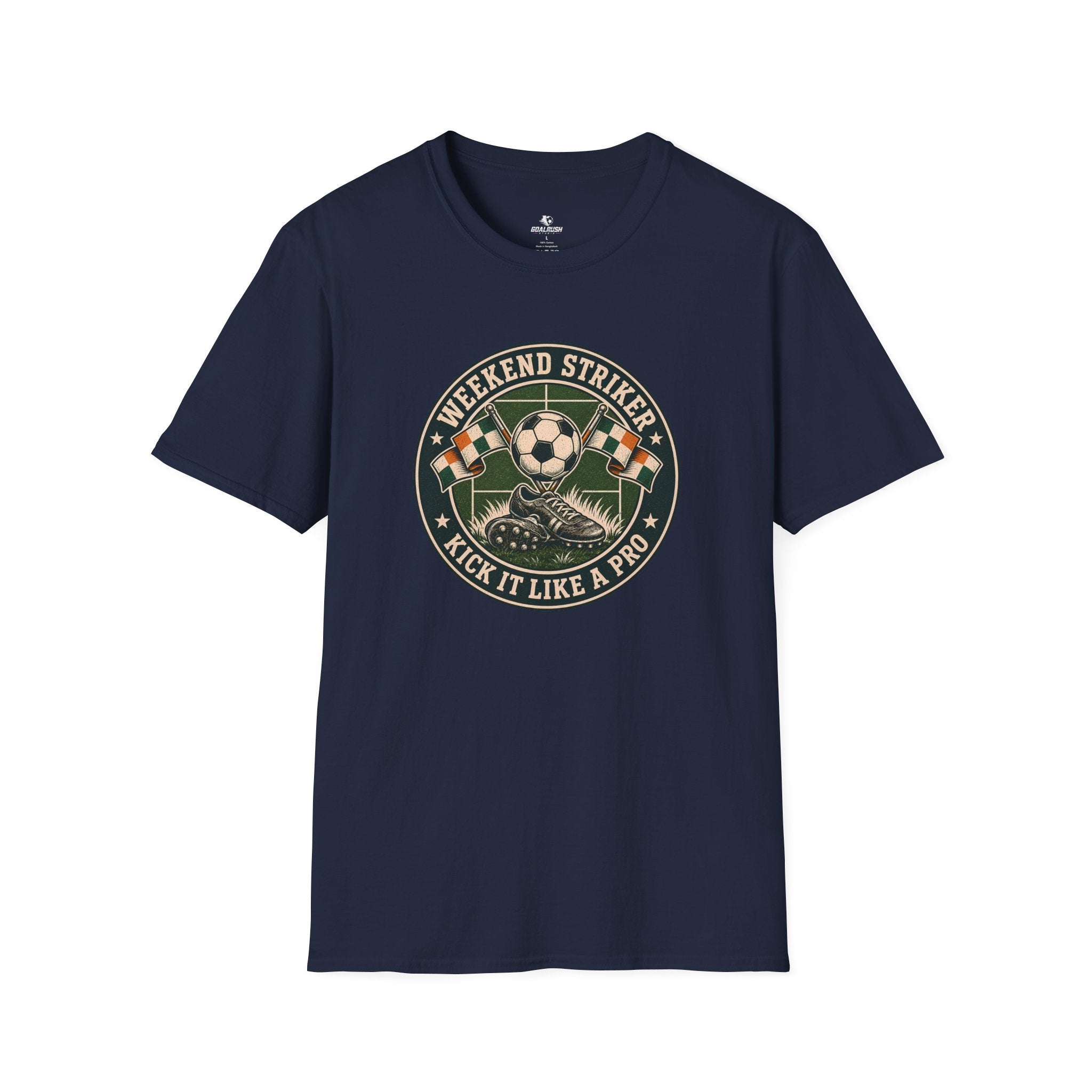 Vintage Weekend Striker T-Shirt (Kick It Like a Pro) - soccer fan t-shirt | GoalRush Studio