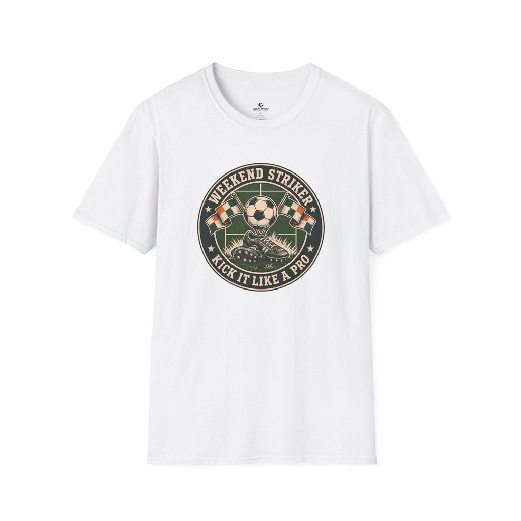 Vintage Weekend Striker T-Shirt (Kick It Like a Pro) - soccer fan t-shirt | GoalRush Studio