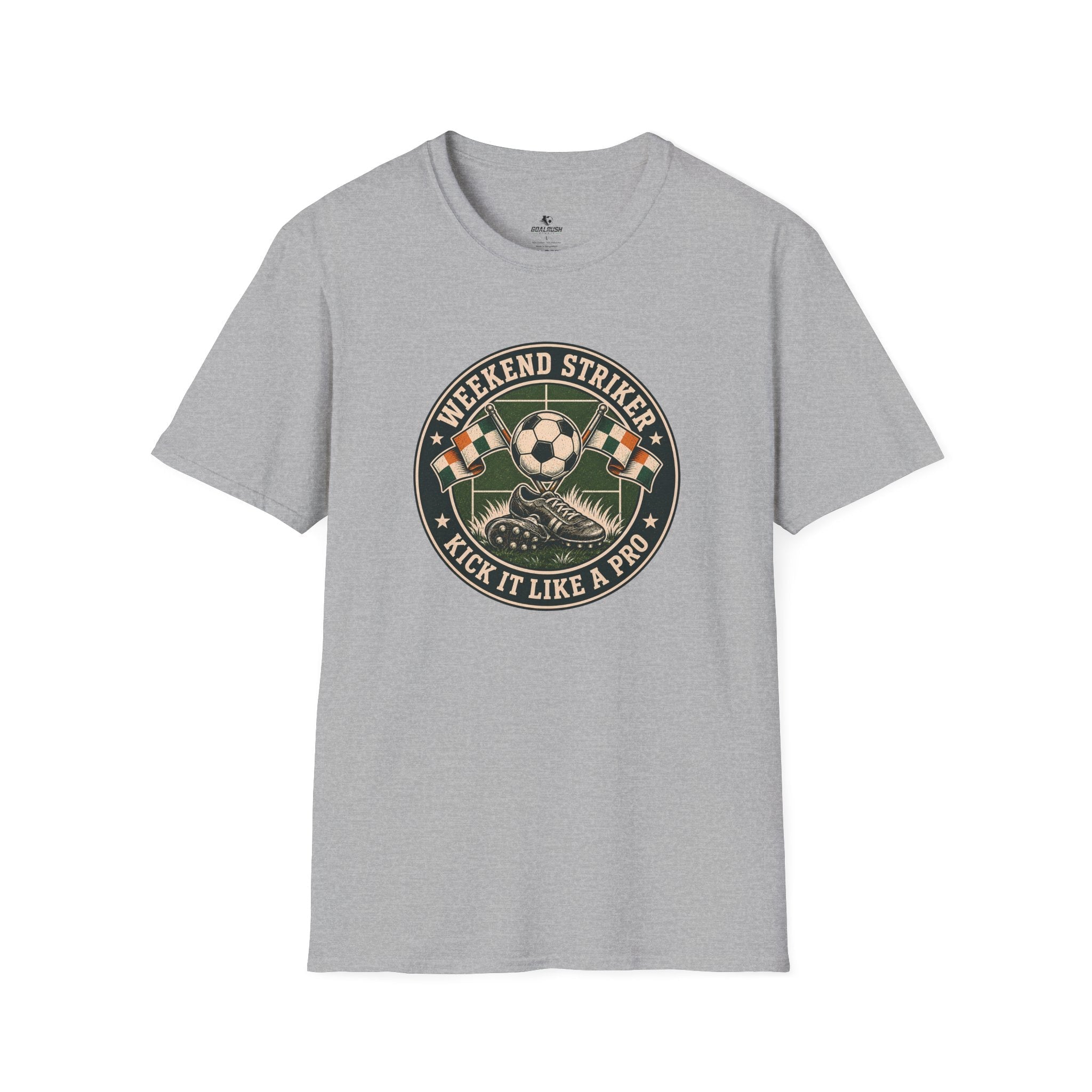 Vintage Weekend Striker T-Shirt (Kick It Like a Pro) - soccer fan t-shirt | GoalRush Studio