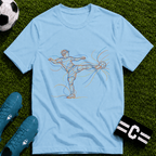 Volley Strike. On The Half Multi-Line Colour Art T-Shirt - soccer fan t-shirt | GoalRush Studio