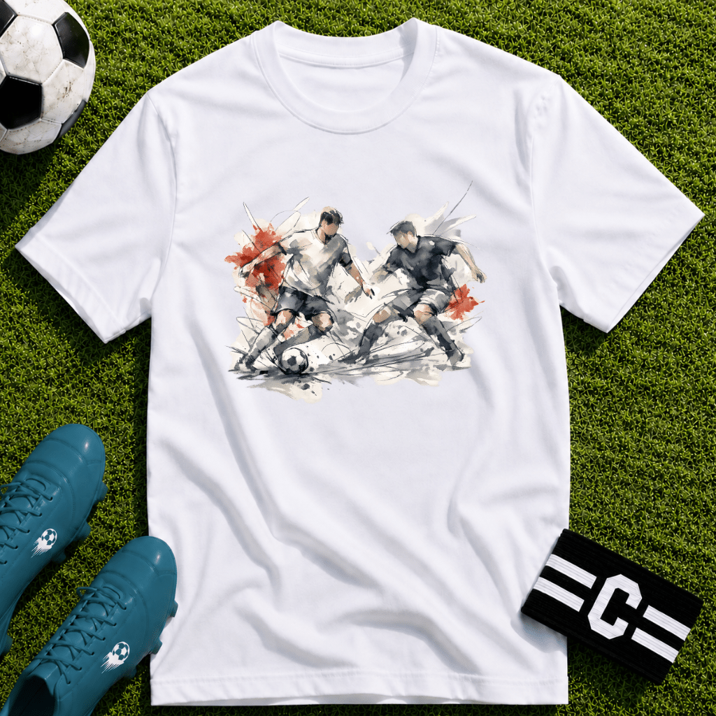Watercolour Art Soccer Players T-Shirt - soccer fan t-shirt | GoalRush Studio